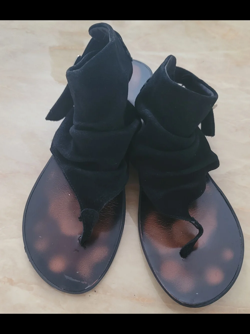 MIA Black Gladiator sandals with flat soles - Picture 2 of 5